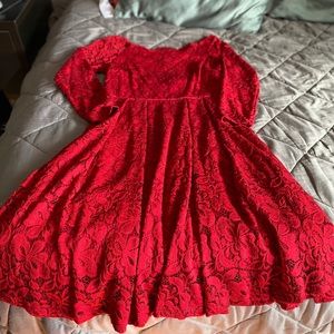 Vintage-feel Off the Shoulder Dress